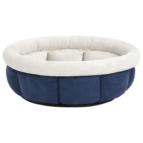 Cama redonda para animais de estimação Vidaxl com almofada azul