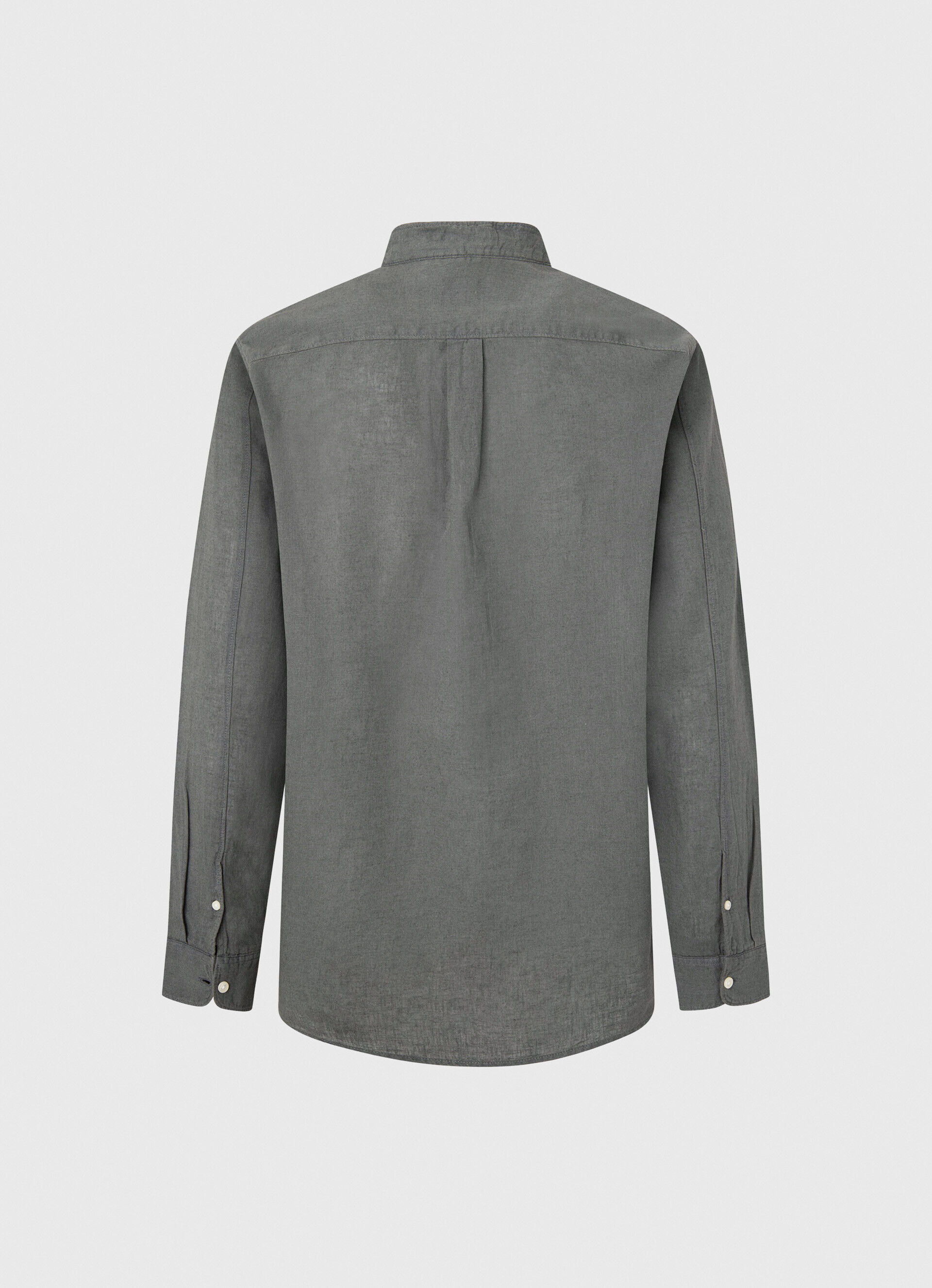 Camisa de corte regular em linho - verde-musgo
