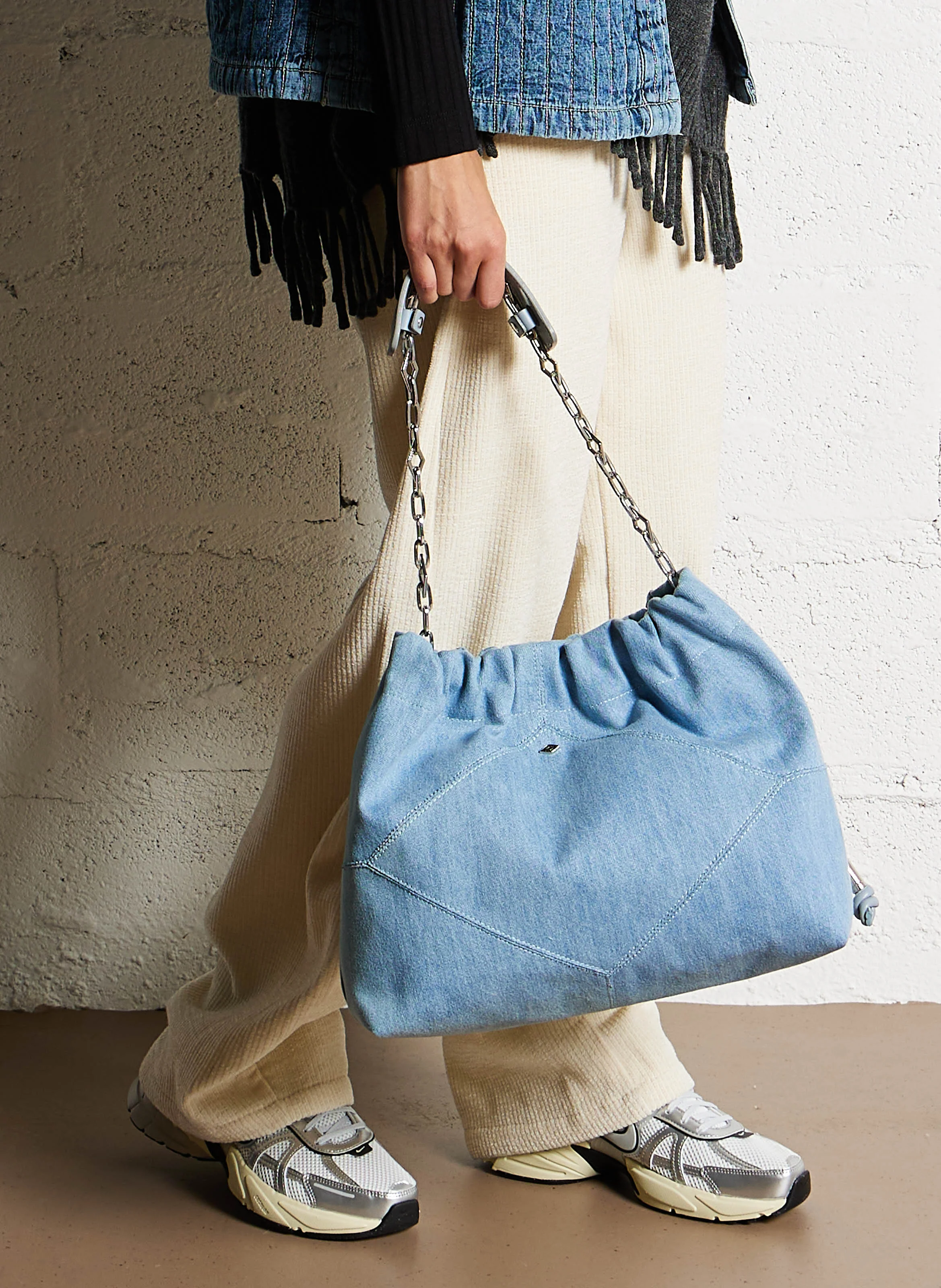 JUNE - Sac porté épaule en coton | Bleu