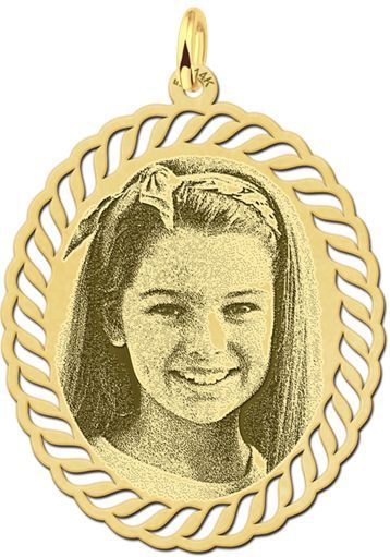 Hanger met foto ovaal goud