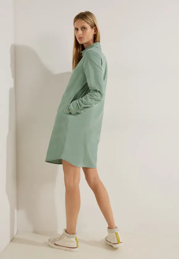 Babycord Kleid - clear sage green