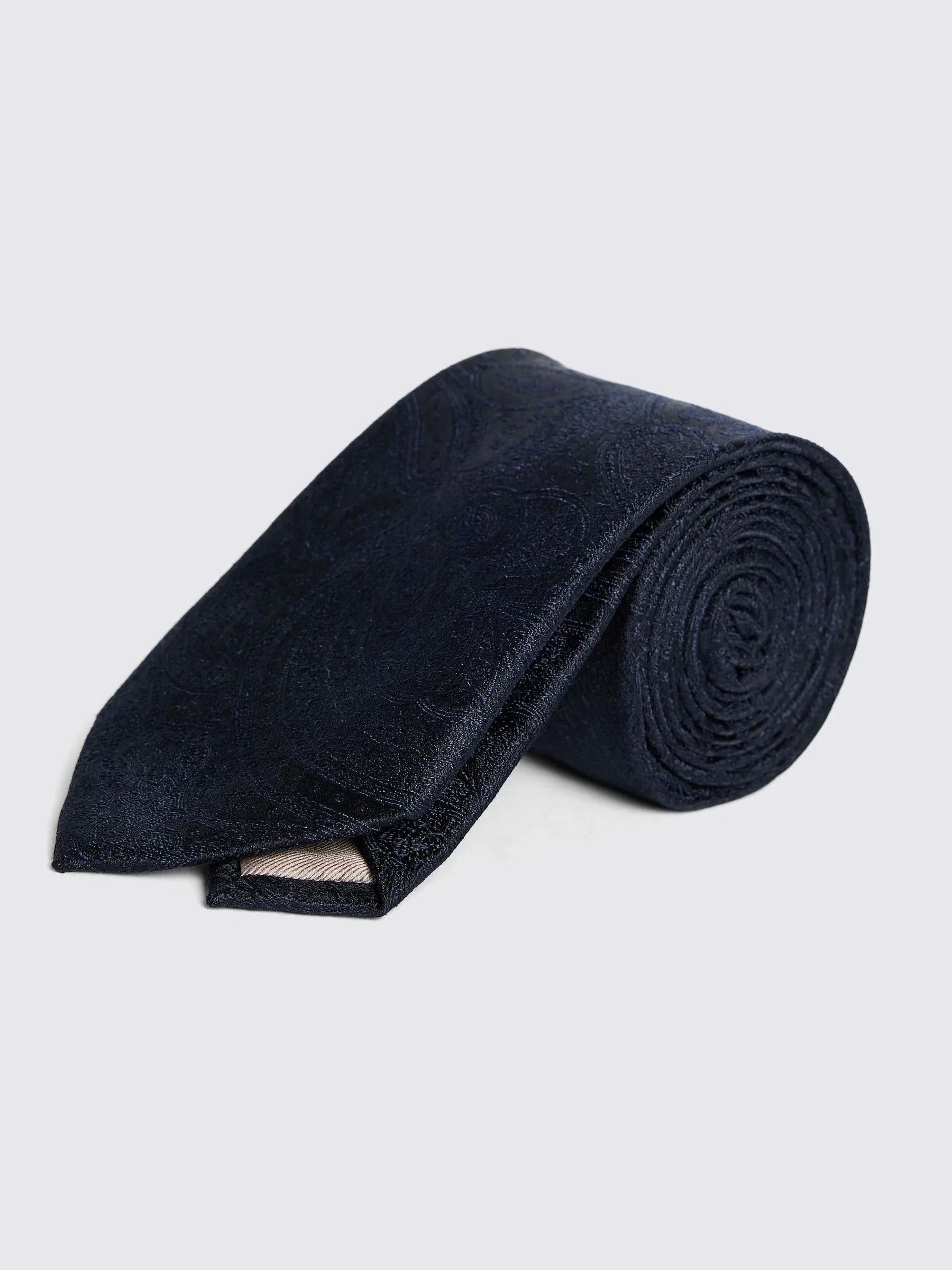 Marineblauw - MOSS Wedding Paisley Tie
