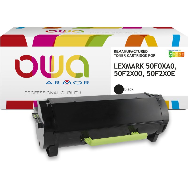 Toner remanufacturé OWA - haute capacité - Noir - pour LEXMARK 50F2X00, 50F0XA0, 50F2X0E