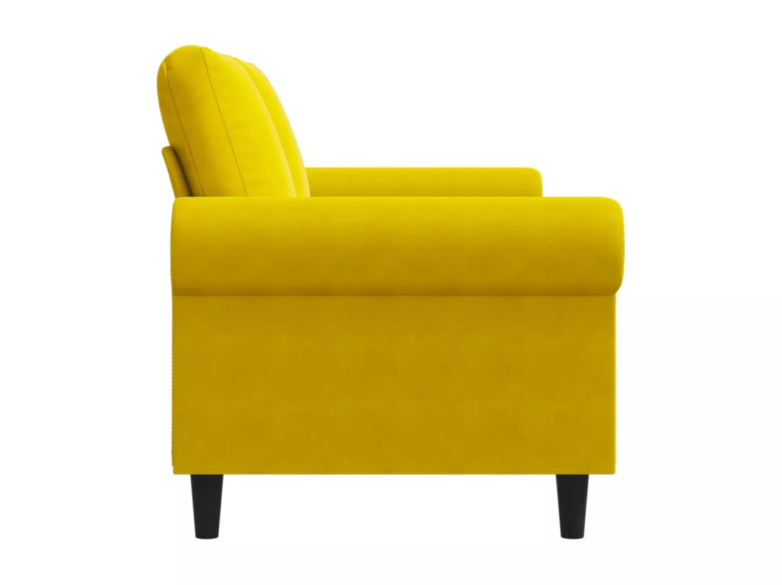 Canapé à 2 places Jaune 140 cm Velours