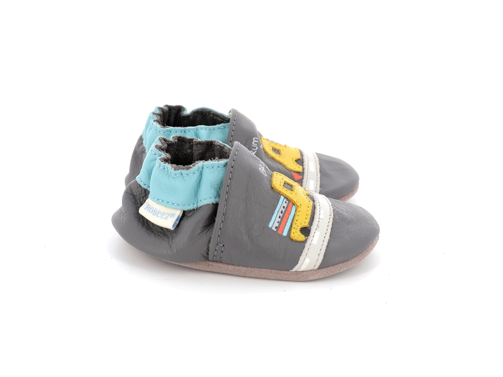 Robeez-TRUCK ROAD Cuir Gris Clair