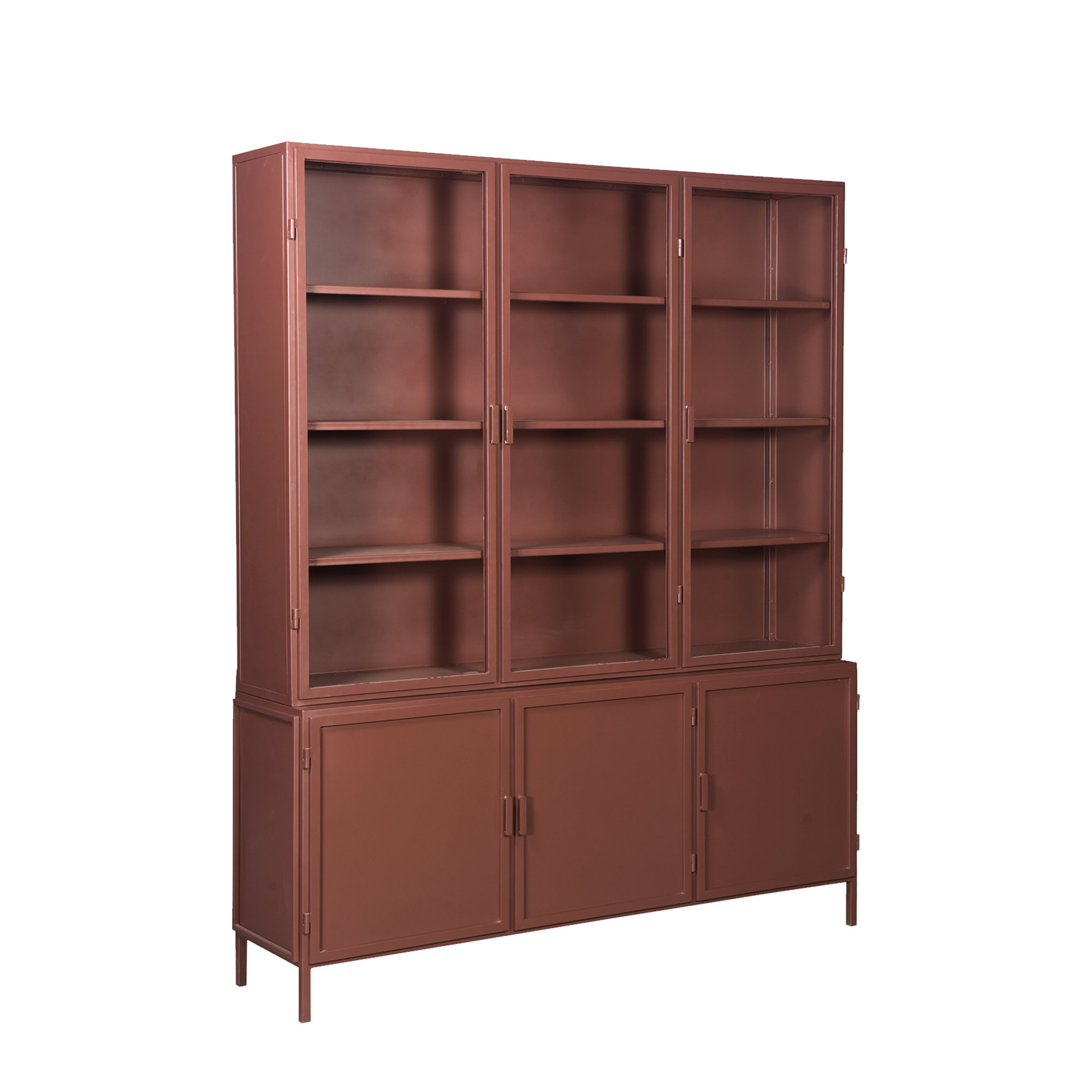 Vitrinekast Garland metaal terra H220xB180xD42cm