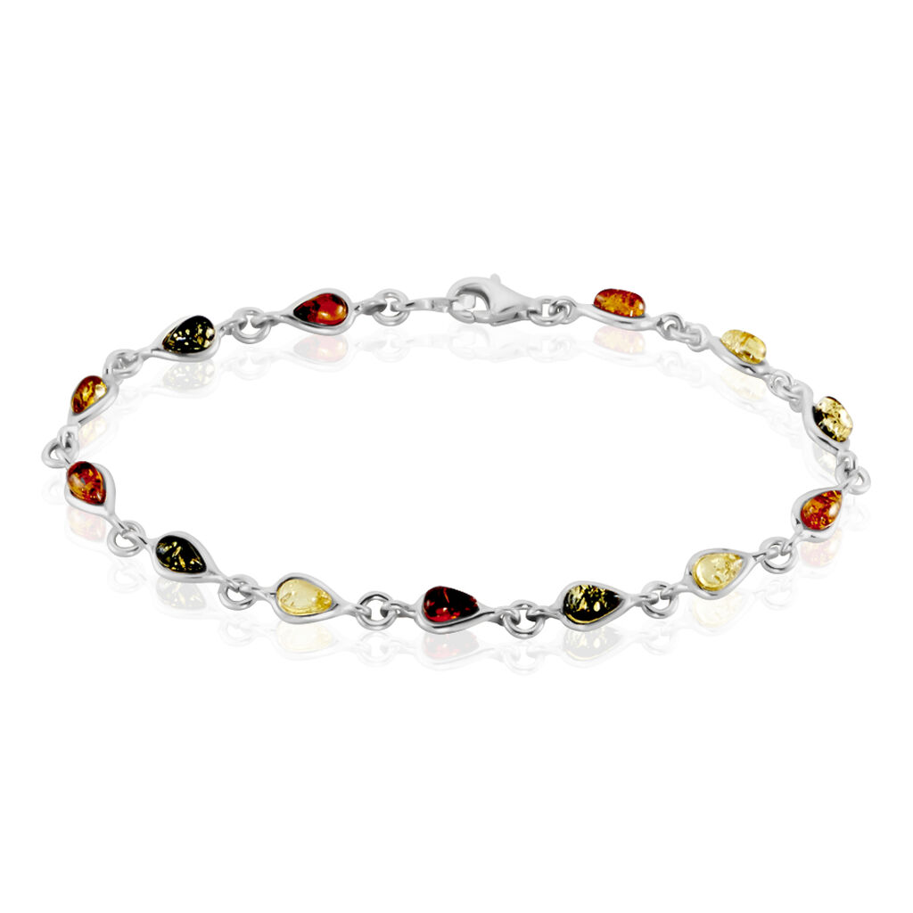 Bracelet Argent Blanc Weronika Ambre