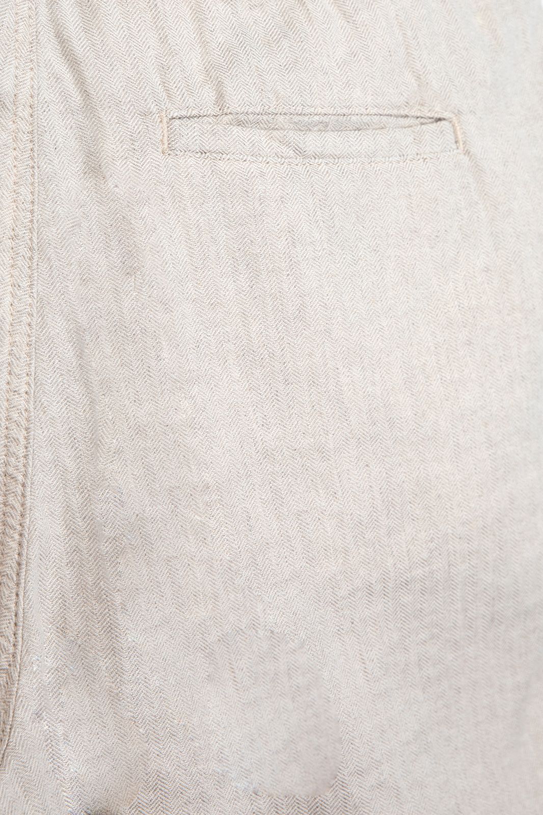 Beige herringbone shorts met aantrekkoord