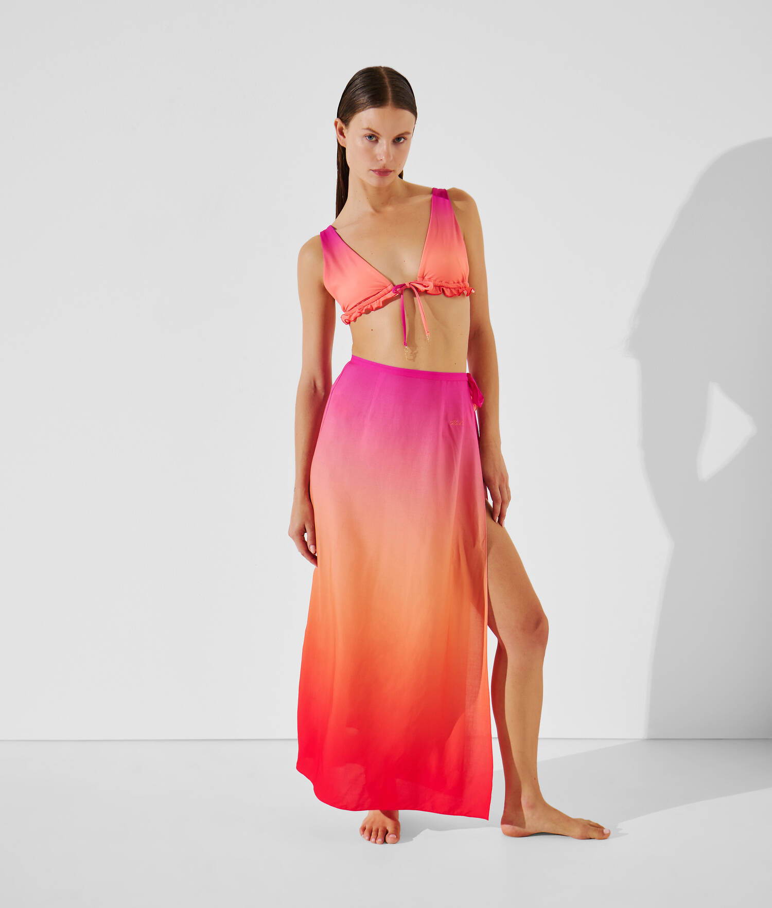 LONG PARÉO OMBRÉ K/SIGNATURE - Ombre Hibiscus -Carmelia