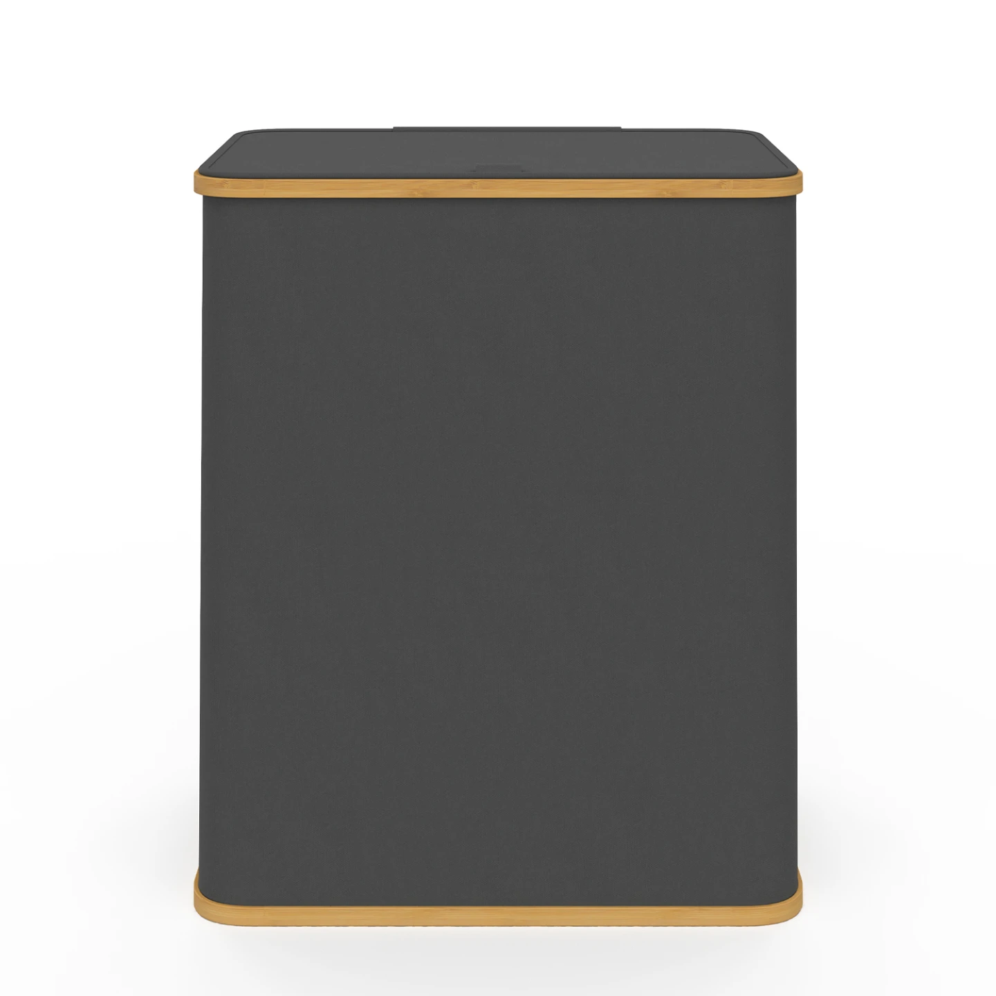 Panier à linge 140 L 2 bacs amovibles RITA en tissu et bambou gris anthracite