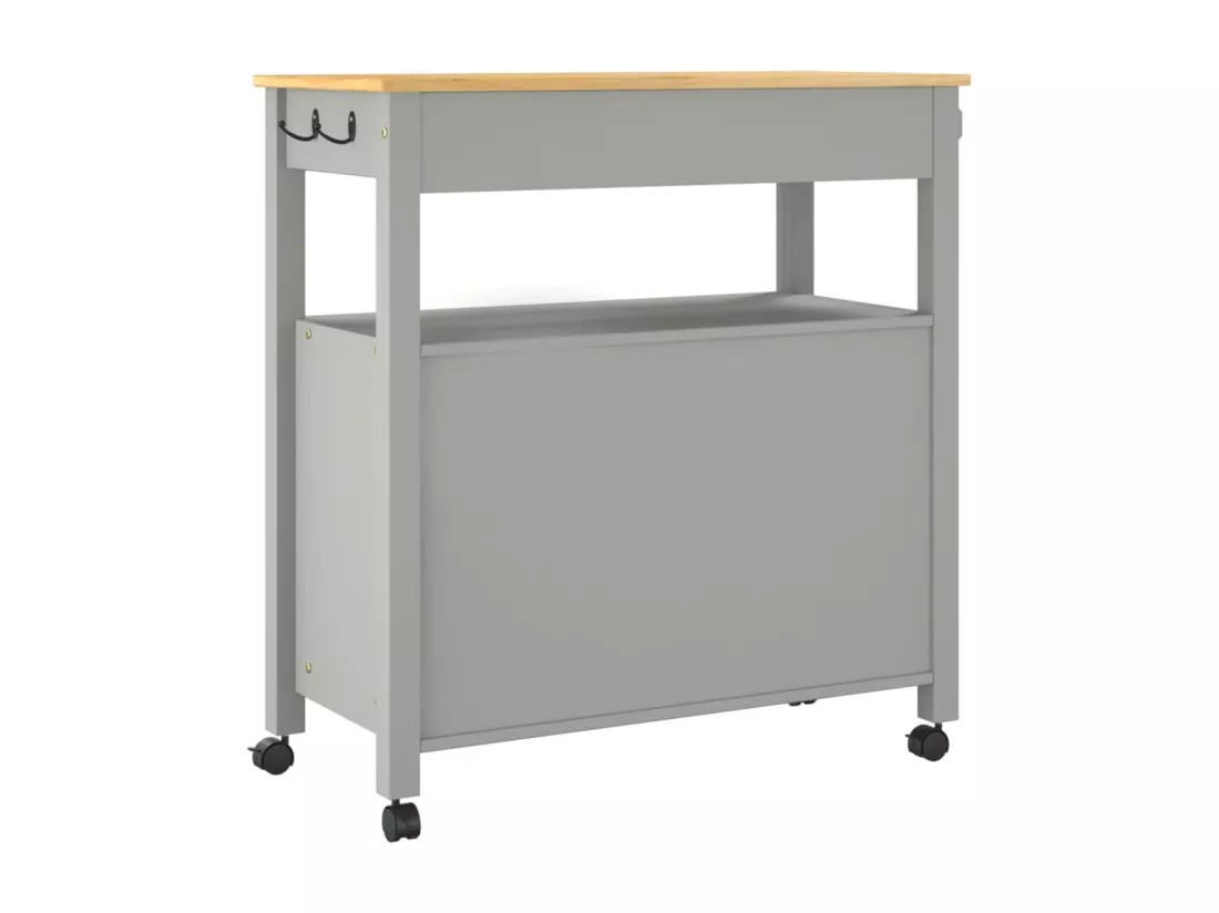 Chariot de cuisine MONZA 84x40x90 cm bois massif de pin
