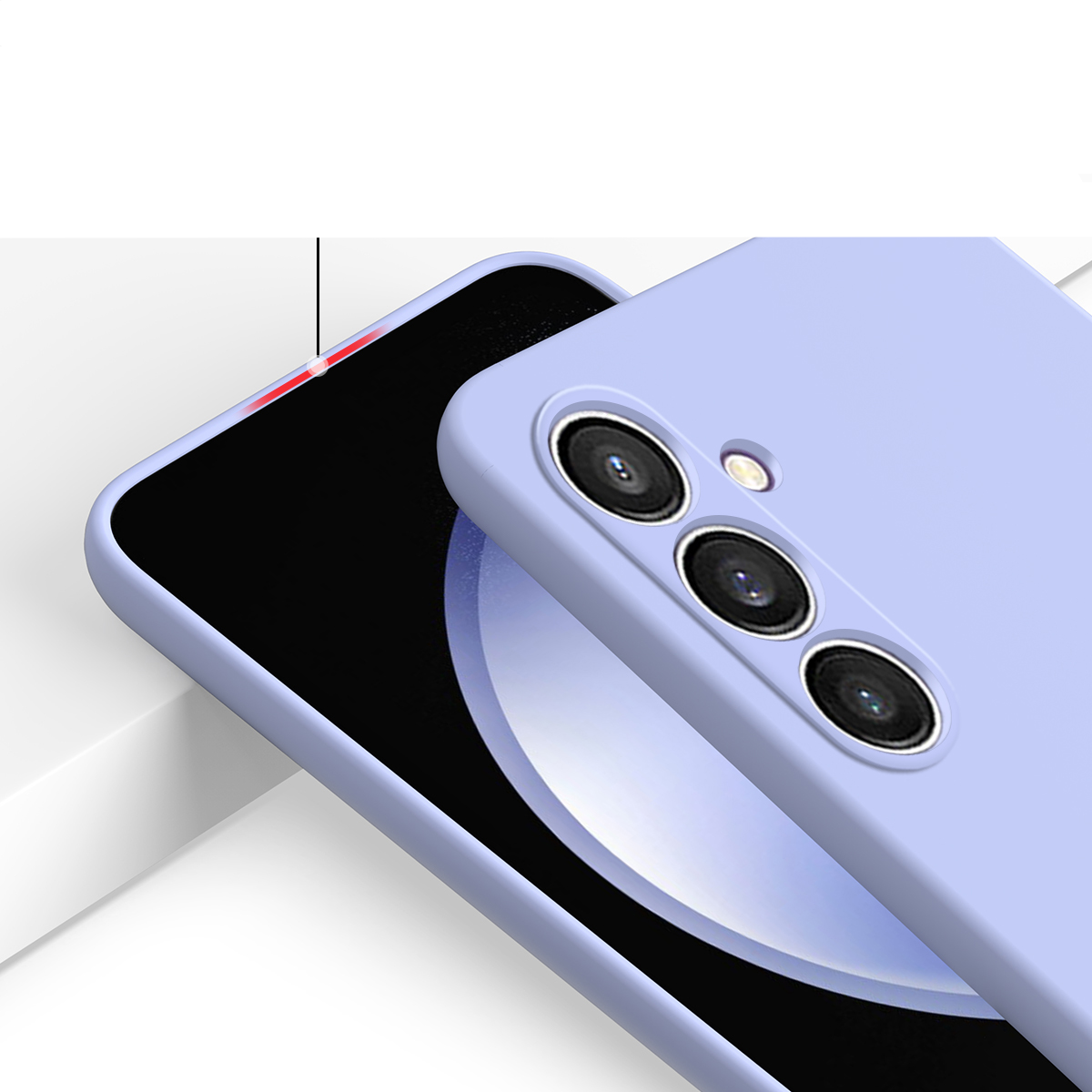 Samsung Galaxy S24 FE Silikon Case Hülle mit Kameraschutz   Handschlaufe - Lila