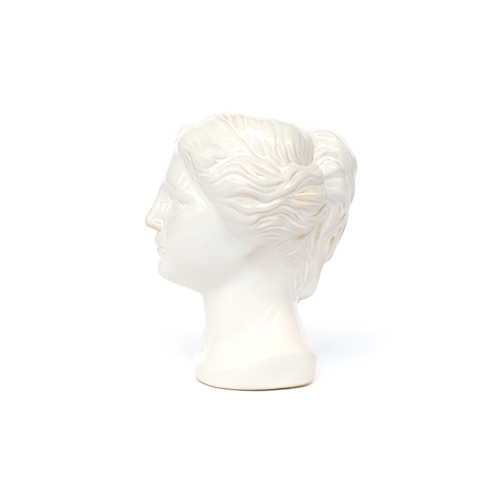 Keramikvase 'Büste', weiß, H 20 cm, T 16 cm, B 13 cm von fischer's lagerhaus