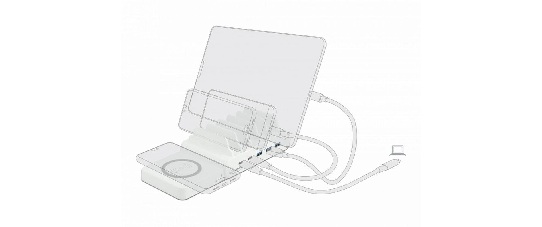 Ladestationzubehör zu USB LadegerätKabelloses Ladegerät für Delock USB Ladestation