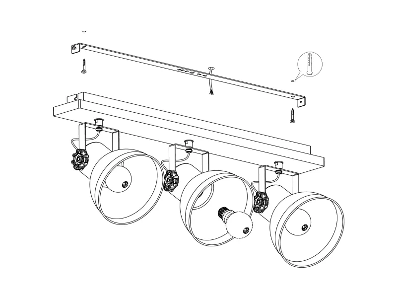 EGLO BARNSTAPLE VÆG 3L L750 ANTIK BRUN