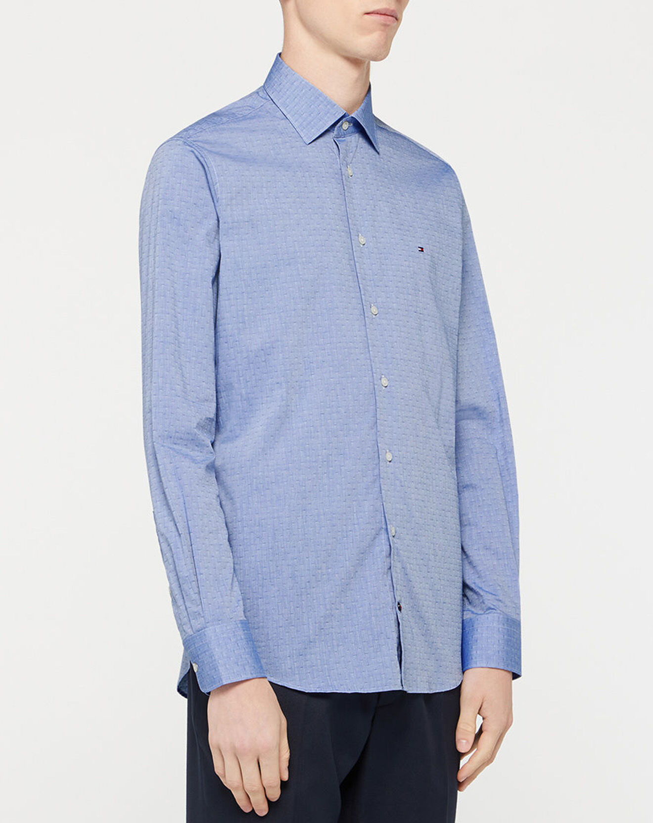 Tommy Hilfiger Chemise Regular Dobby imprimé géométrique  bleu moyen