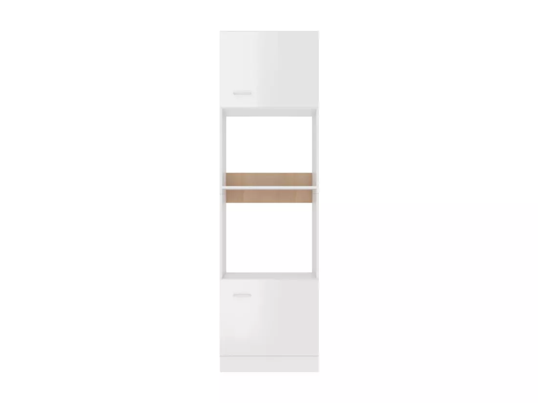 Armoire à micro-ondes Blanc brillant Bois d’ingénierie