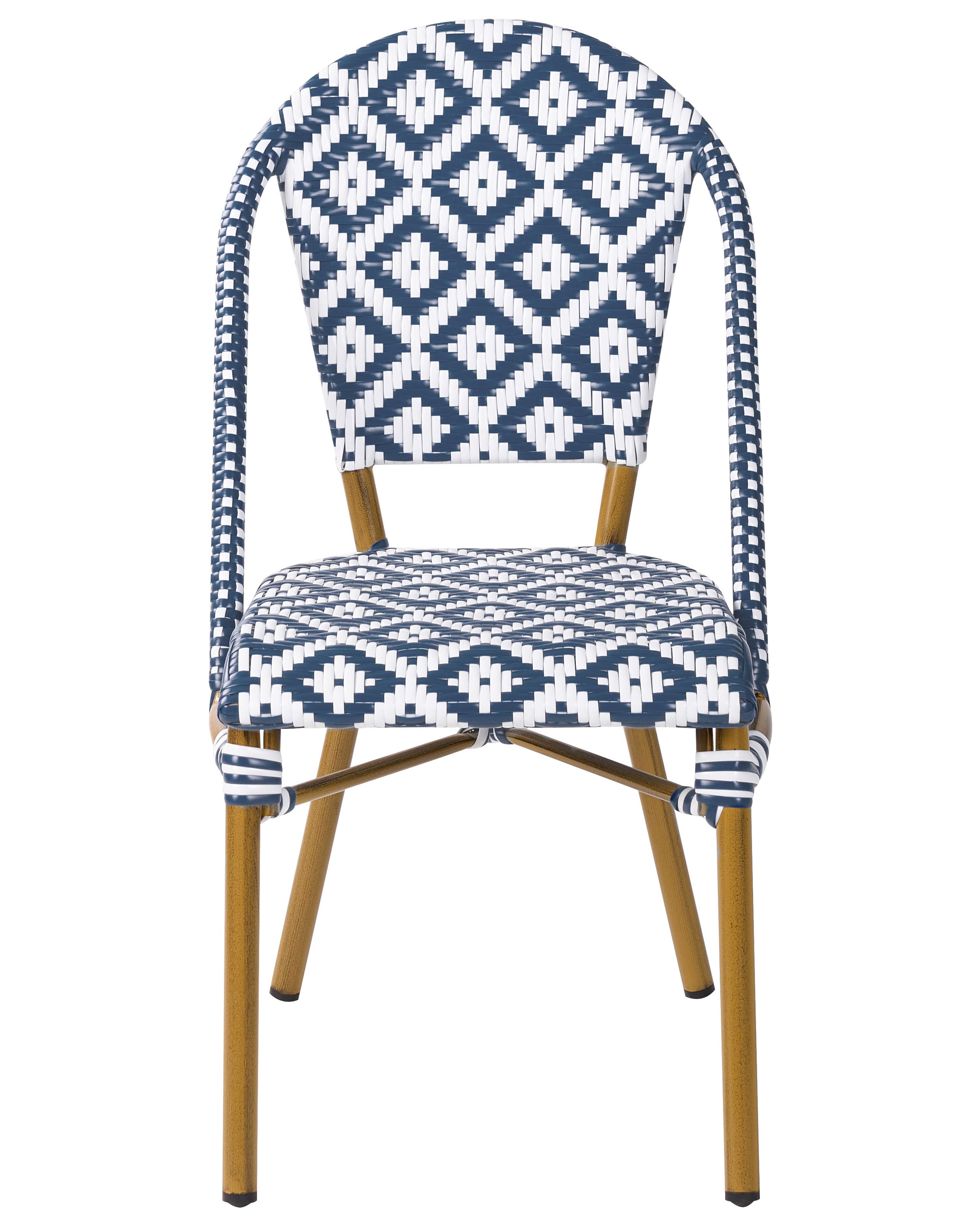 Set van 4 tuinstoelen RIFREDDO PE rotan Blauw
