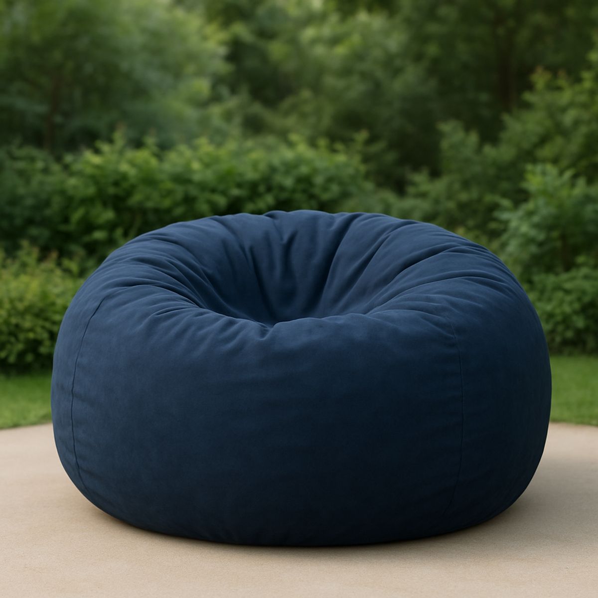 Sitzsack dunkelblau, Baumwolle, Durchmesser 100 cm, Polystyrolfüllung, abnehmbarer Bezug