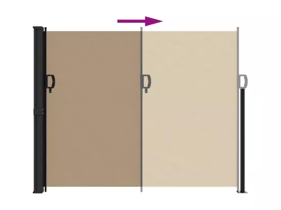 Auvent latéral rétractable taupe 160x300 cm