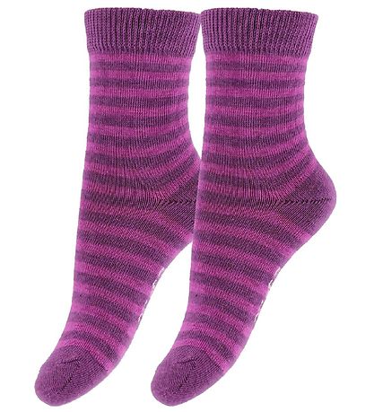 Fuzzies Socken - 2er-Pack - Cerise Gestreift