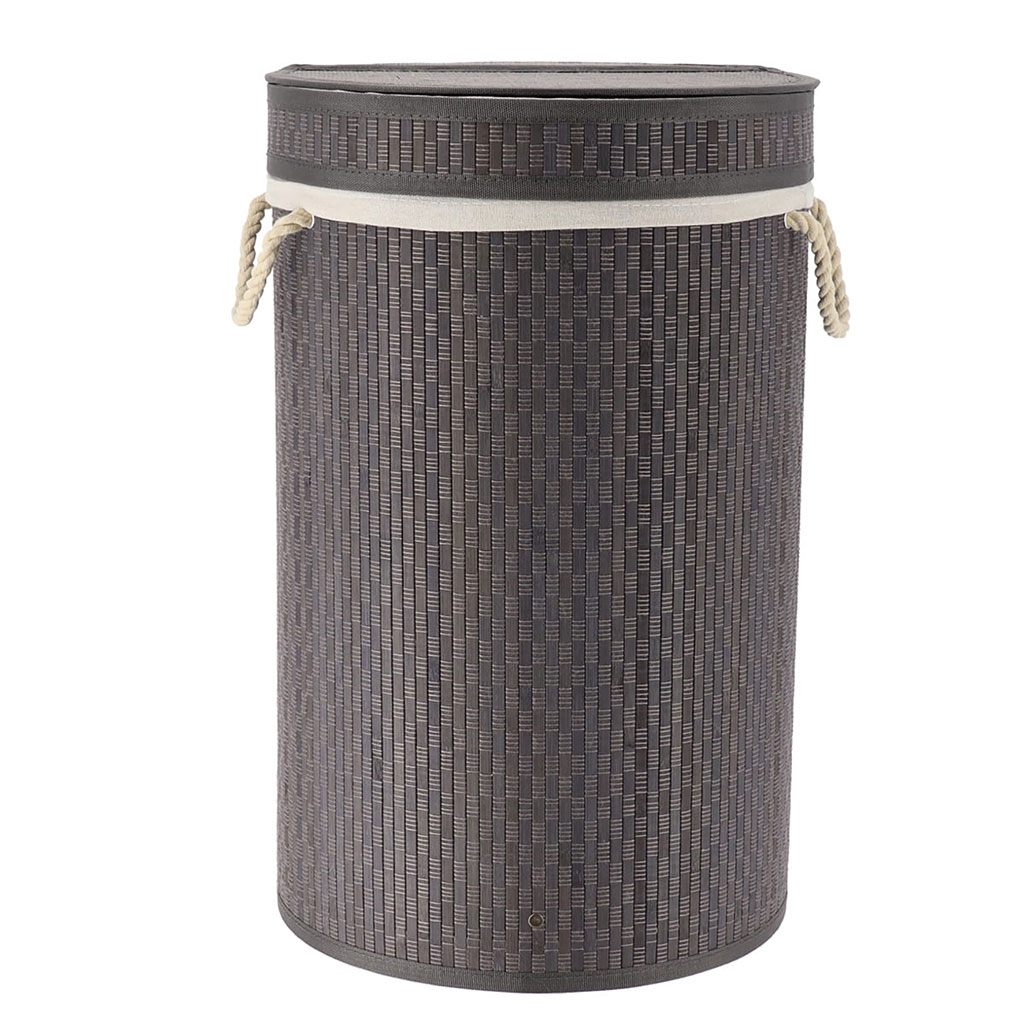 Panière à linge pliable avec couvercle gris 35x55x35cm