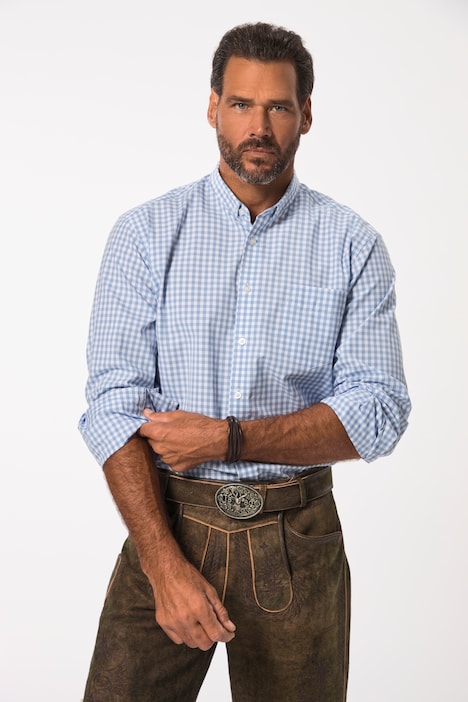 JP 1880 Karohemd, Tracht, Langarm, Mini-Buttondown-Kragen, Modern Fit, bis 8 XL