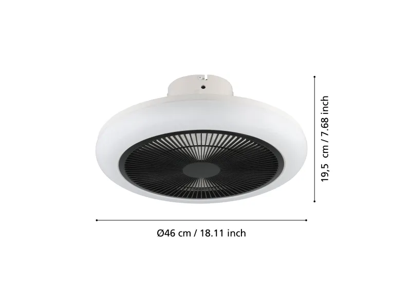 EGLO KOSTRENA VENTILATOR TW AC HVID/SORT
