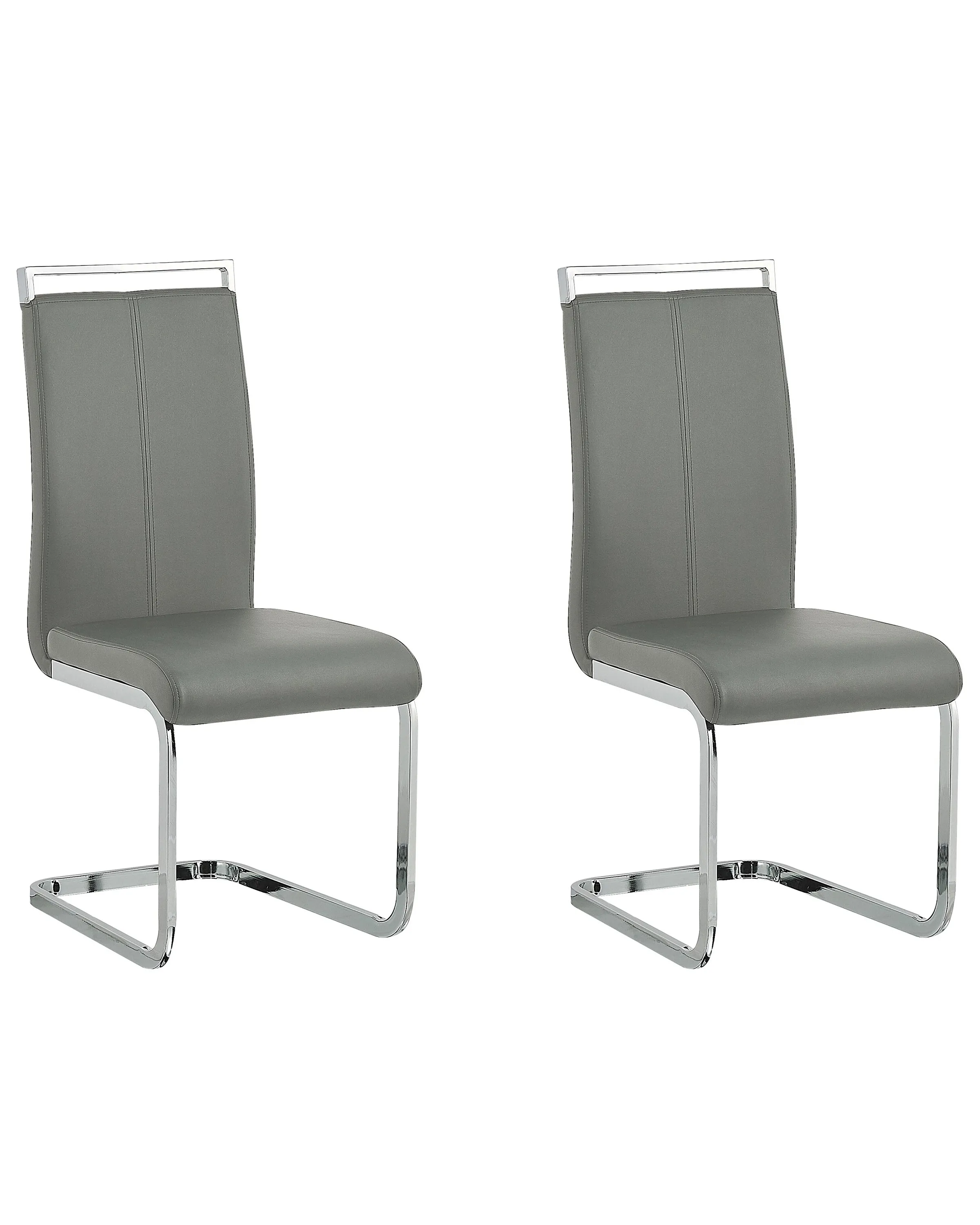 Set van 2 eetkamerstoelen GREEDIN Kunstleer Grijs