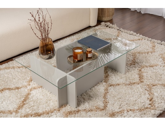 CONCEPT1 - Table basse Flavio gris 105 x 65 x h30cm