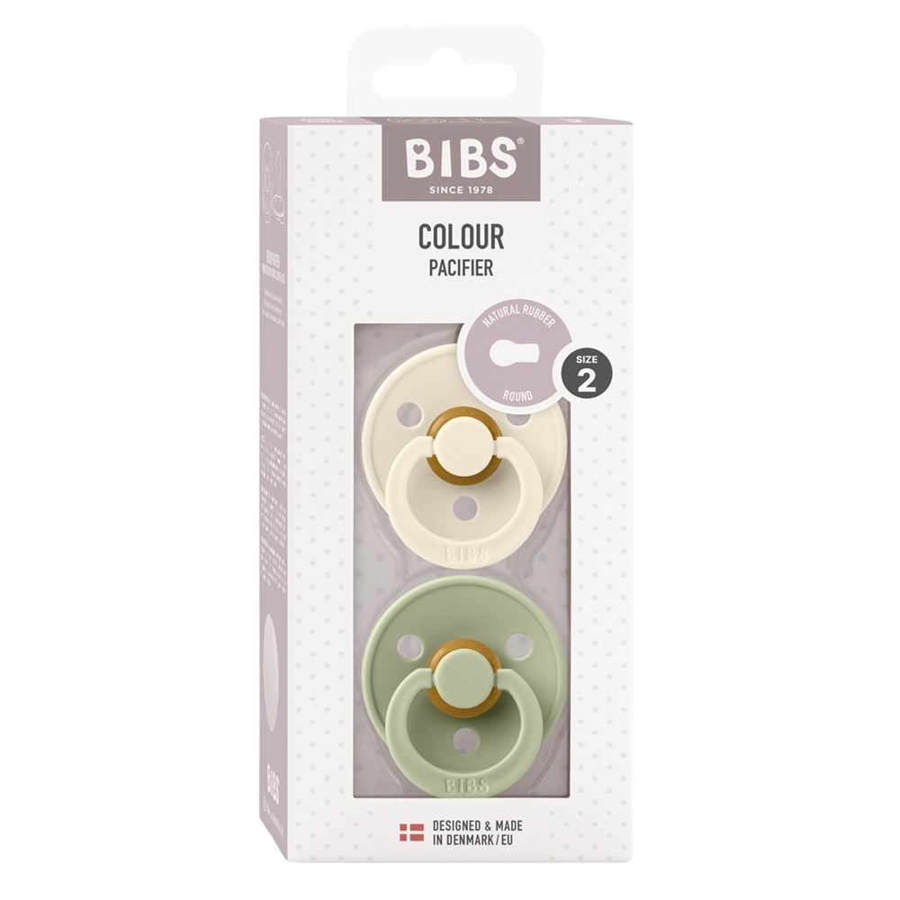 BIBS Colour Latex Round<br>2 Stück, 6-12m ivory sage