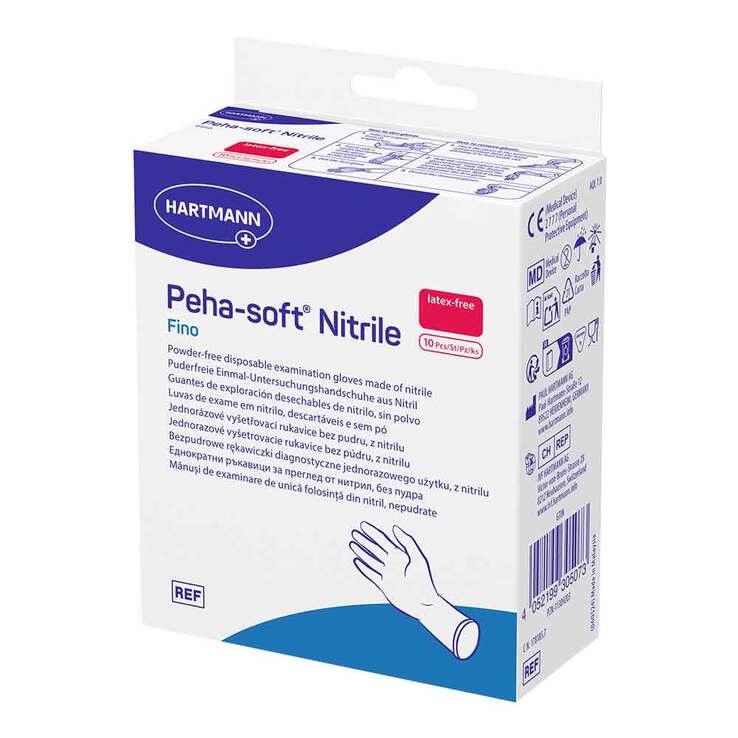 Peha-Soft nitrile fino Untersuchungshandschuhe pf.unsteril M, 10 St