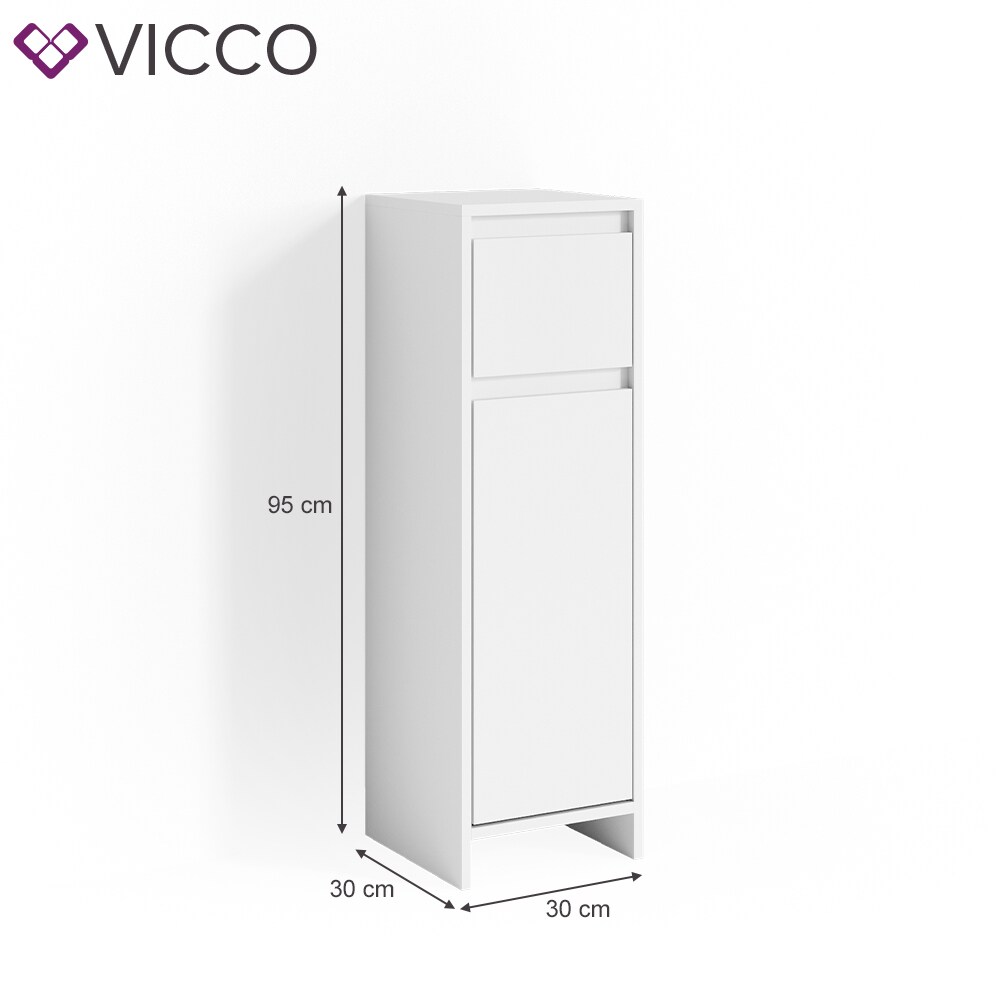VICCO Badschrank EMMA Weiß - Badezimmerschrank Badregal Midischrank Schublade