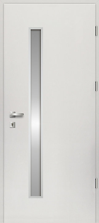 Porte d'entrée FORTIA acier blanc RAL 9003 Pasni 96 x h.218 cm poussant gauche