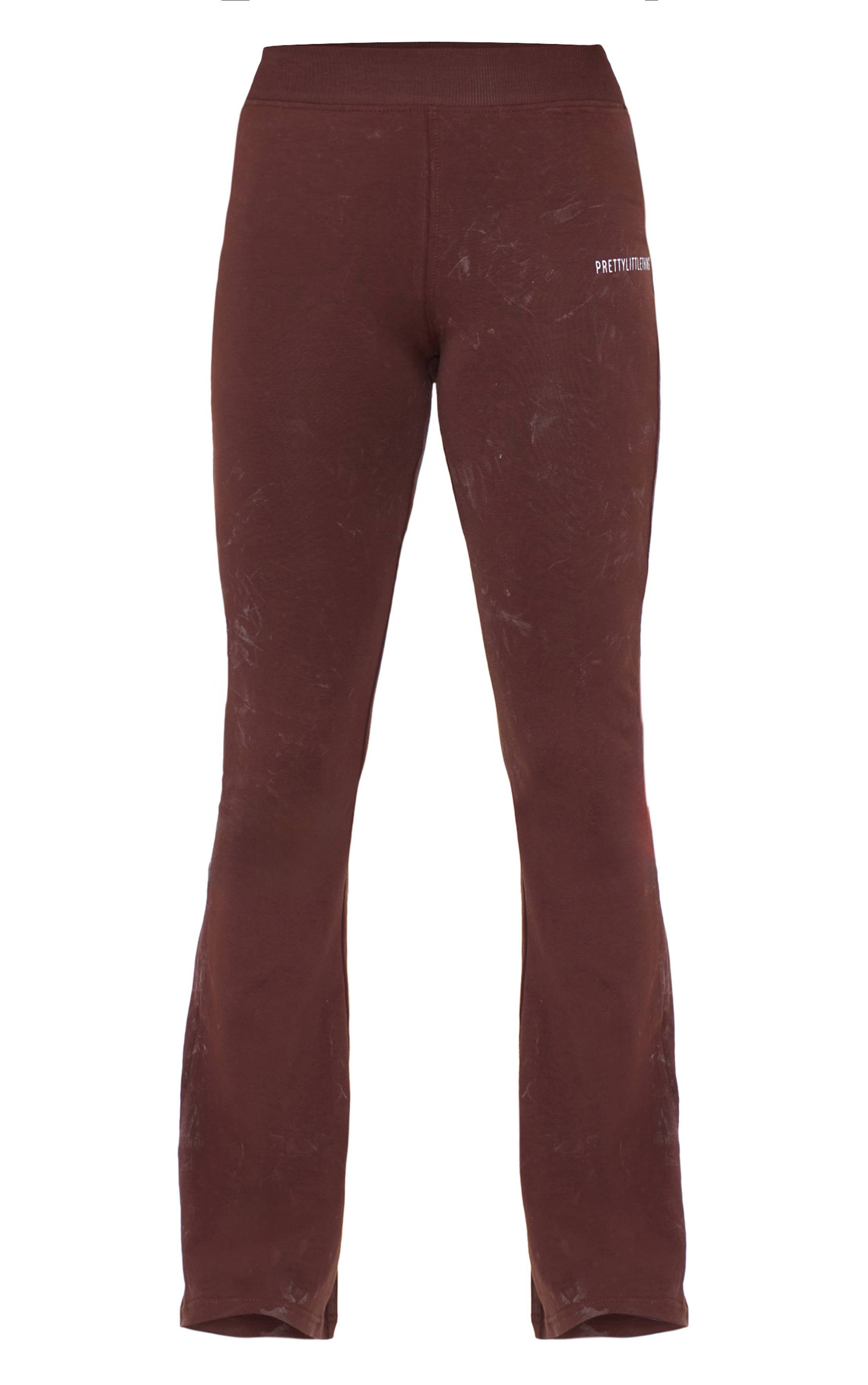 Prettylittlething Pantalon Évasé Taille Haute Imprimé Effet Délavé