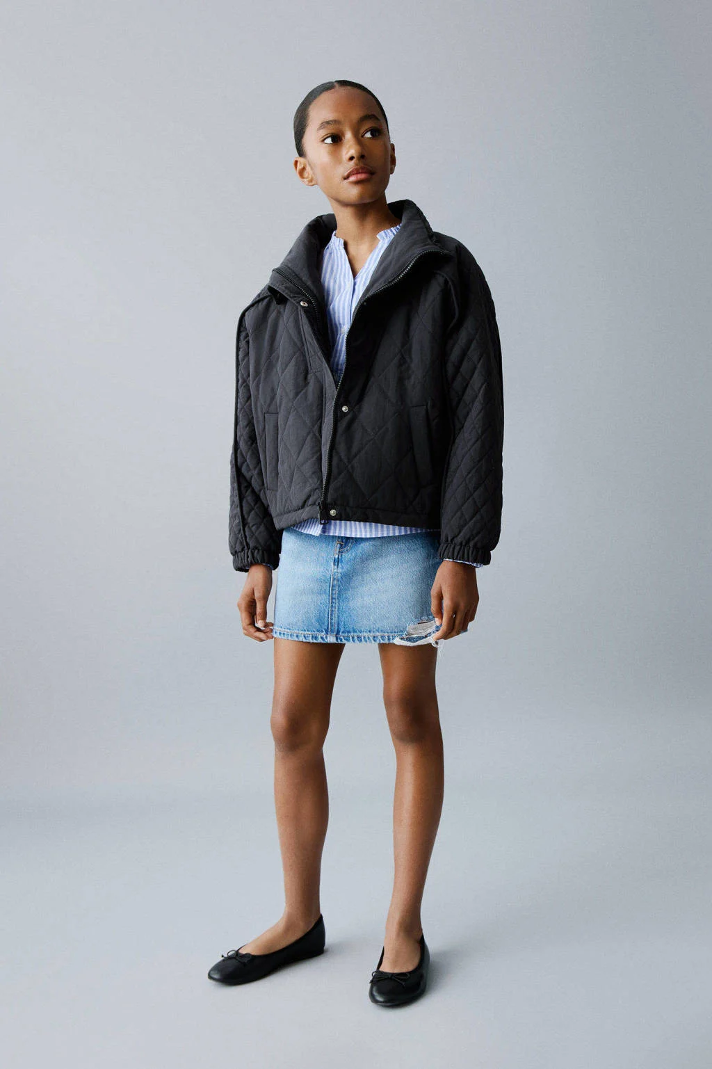 Mango Kids gewatteerde jas marine