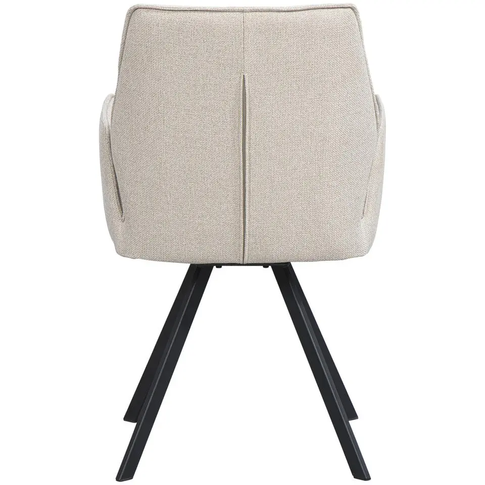 Eetkamerstoel Raffy met armleuning - stof - beige