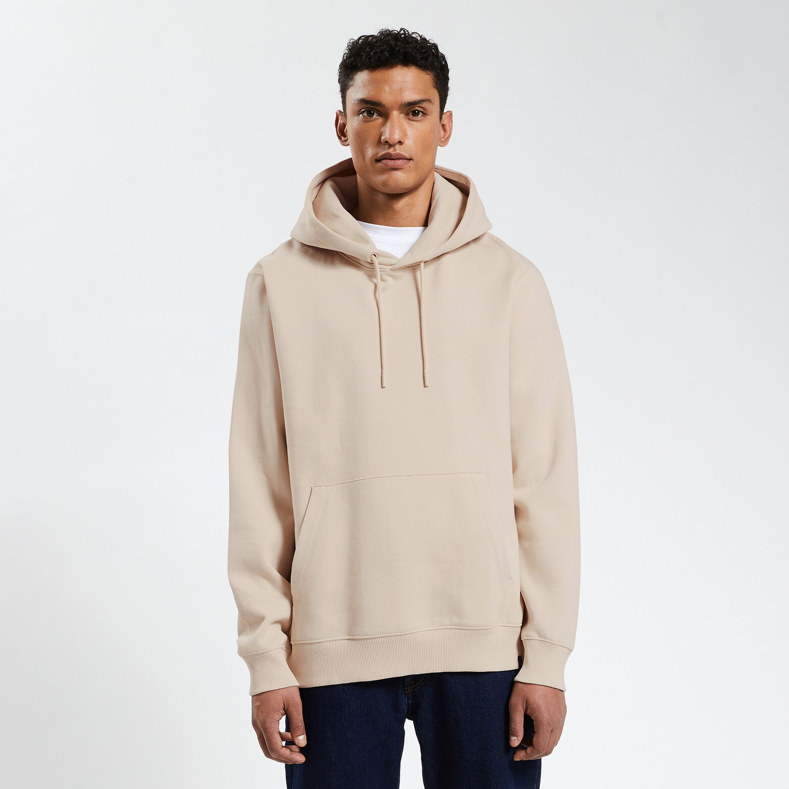 Sweat à capuche essentiel Ecru