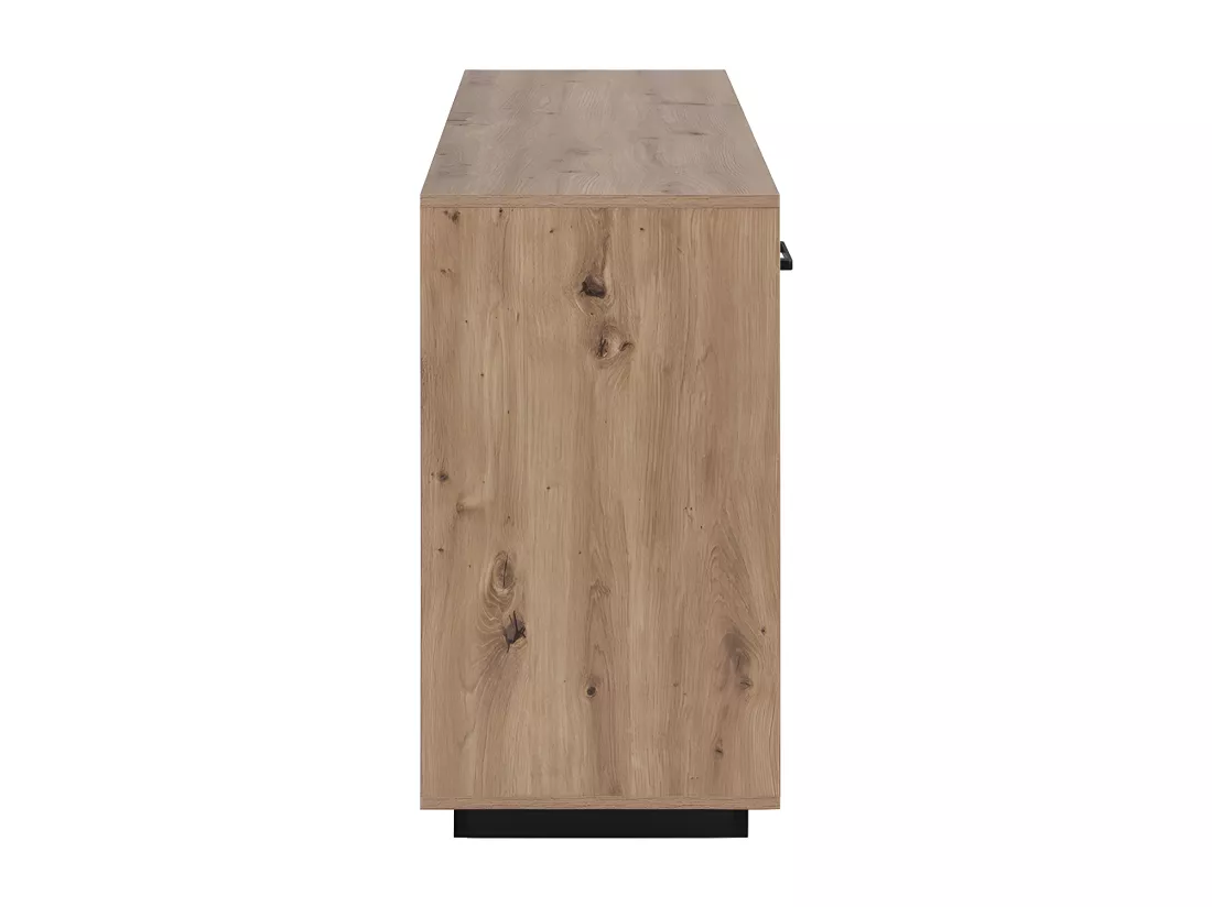 Buffet 3 portes et 3 tiroirs en MDF - Naturel et noir - NALAMANE