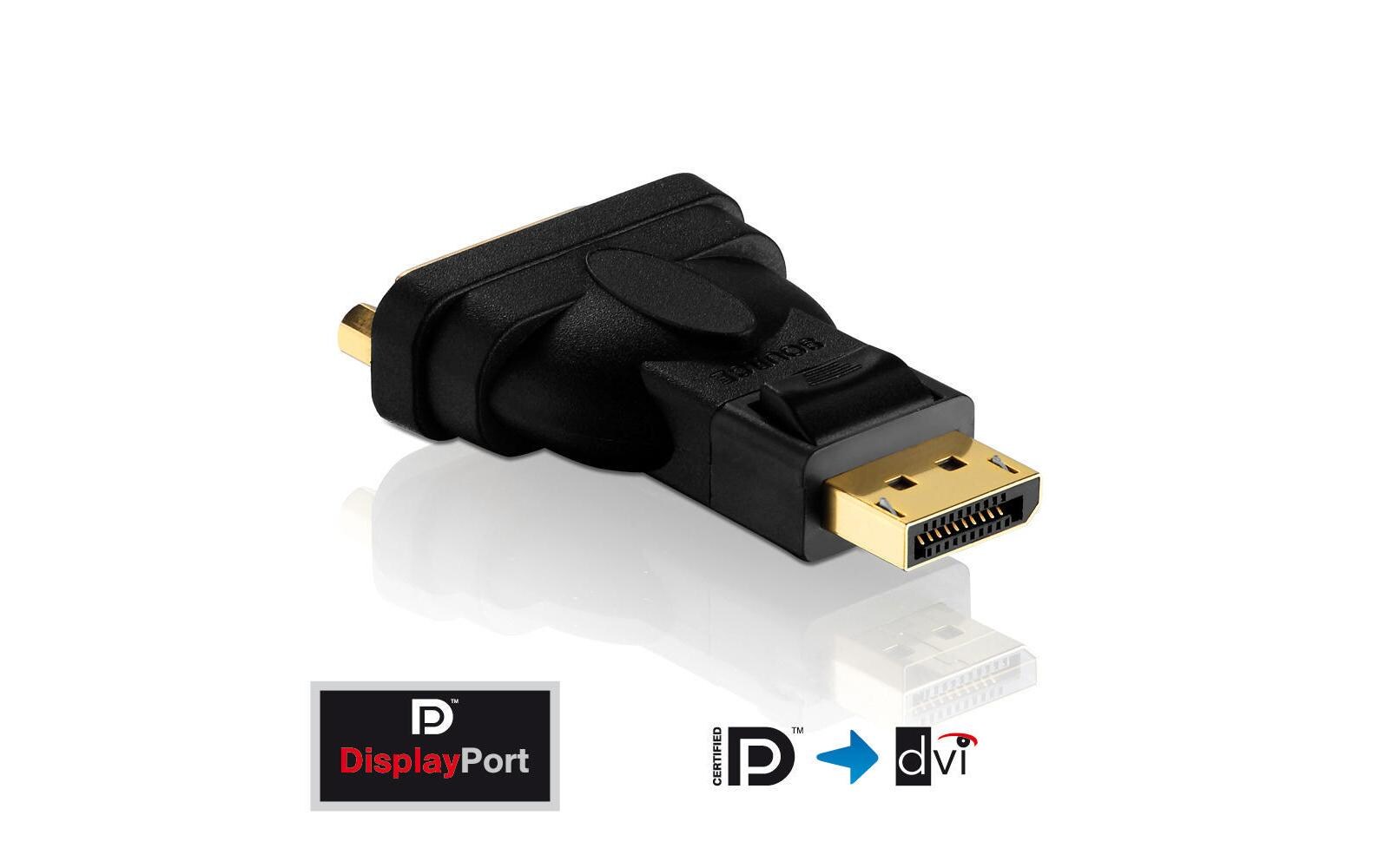 Adapter DisplayPort - DVI-DDisplayPort Stecker auf DVI-D Buchse (24+5) Single Link, schwarz