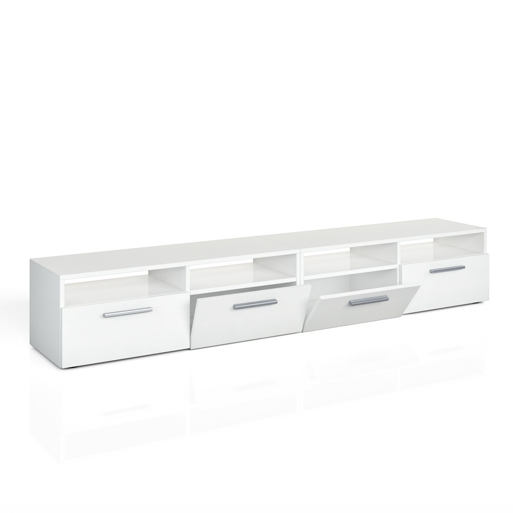 Vicco Lowboard Diego Fernsehschrank Sideboard TV Fernsehtisch Weiß Hochglanz