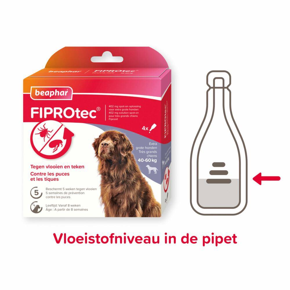Beaphar Fiprotec Anti Teken- & Vlooiendruppels Hond 40 - 60 kg4 stuks