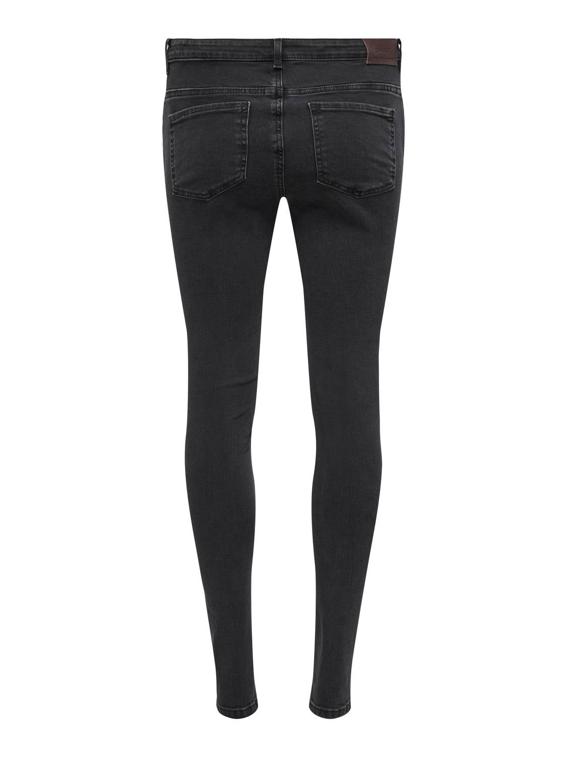 OLMBELLY Mittlere Taille Skinny Fit Jeans Black Denim