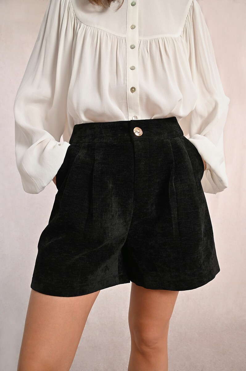 MOLLY BRACKEN<br>Shorts de veludo, cintura alta