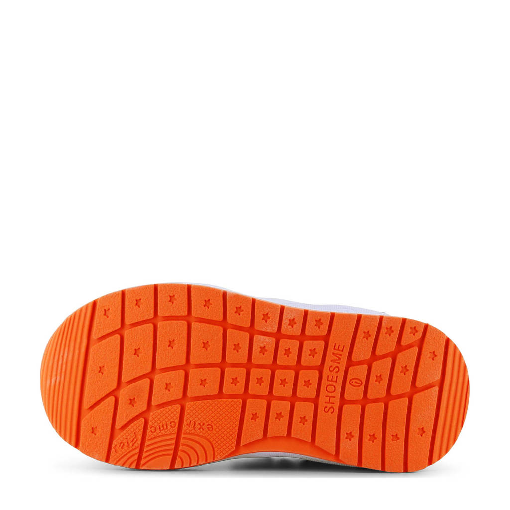 Shoesme leren sneakers grijs/oranje