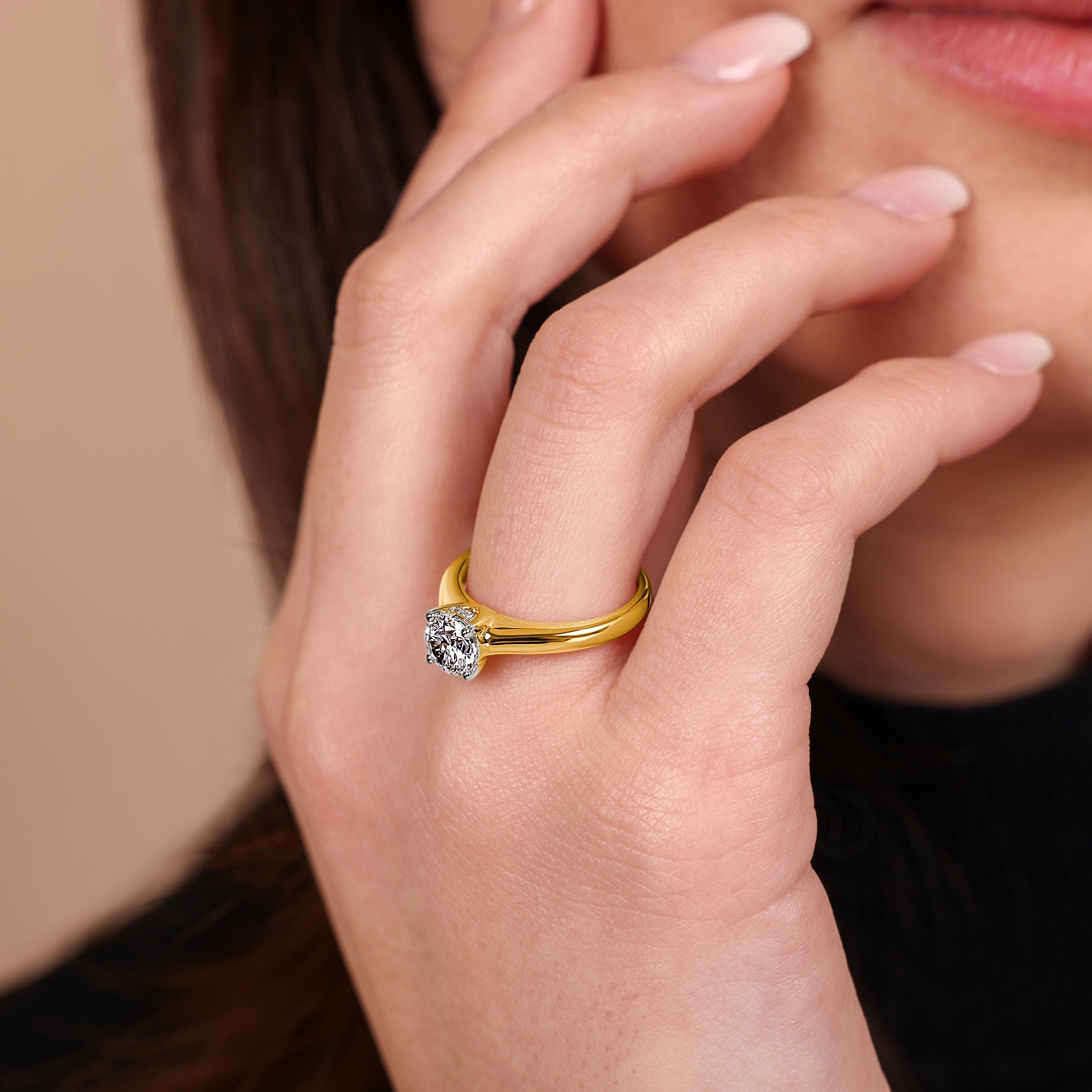 1.03ct Diamanten Solitärring 750/18 K Gelbgold