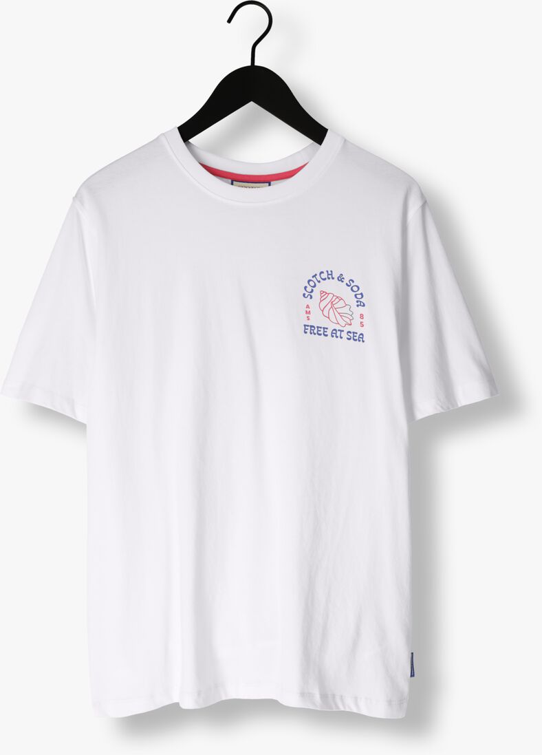 SCOTCH & SODA witte scotch & soda t-shirt left chest artwork t-shirt