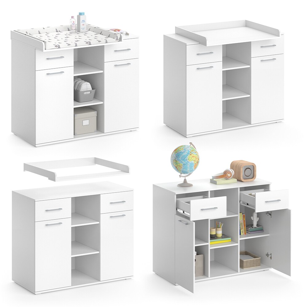 Vicco Wickelkommode Wickeltisch Wickelregal Leonie mit Wickelaufsatz Babyregal