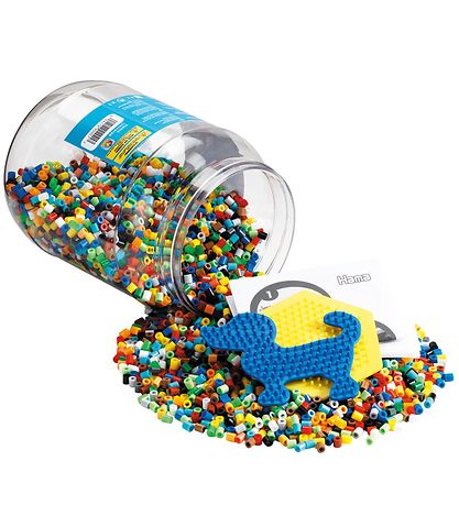 Hama Midi -Perler m. Bügelperlensteckplatten - 7000 st. - Bunt