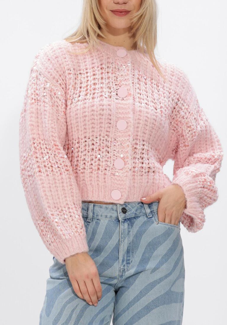 lichtroze dante6 vest juna stripe cardigan